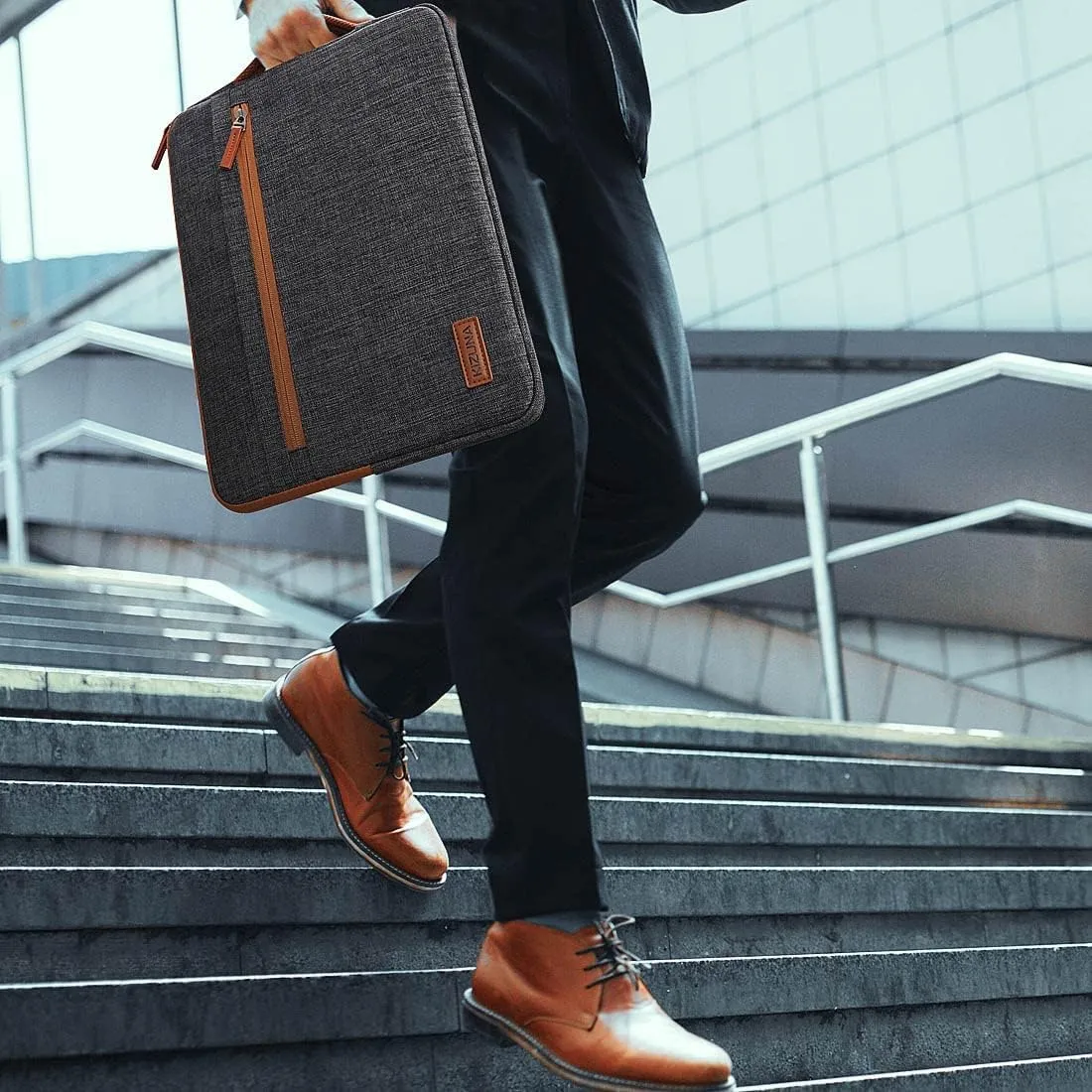 kizuna 14 Inch Laptop Sleeve Case Computer Bag Handbag for 15" MacBook air M2 2023/Lenovo Flex 14/14" HP EliteBook 840 G5/HP Pro 14 G3/Dell Latitude 7490 5490/15" Surface Laptop 3, Brown