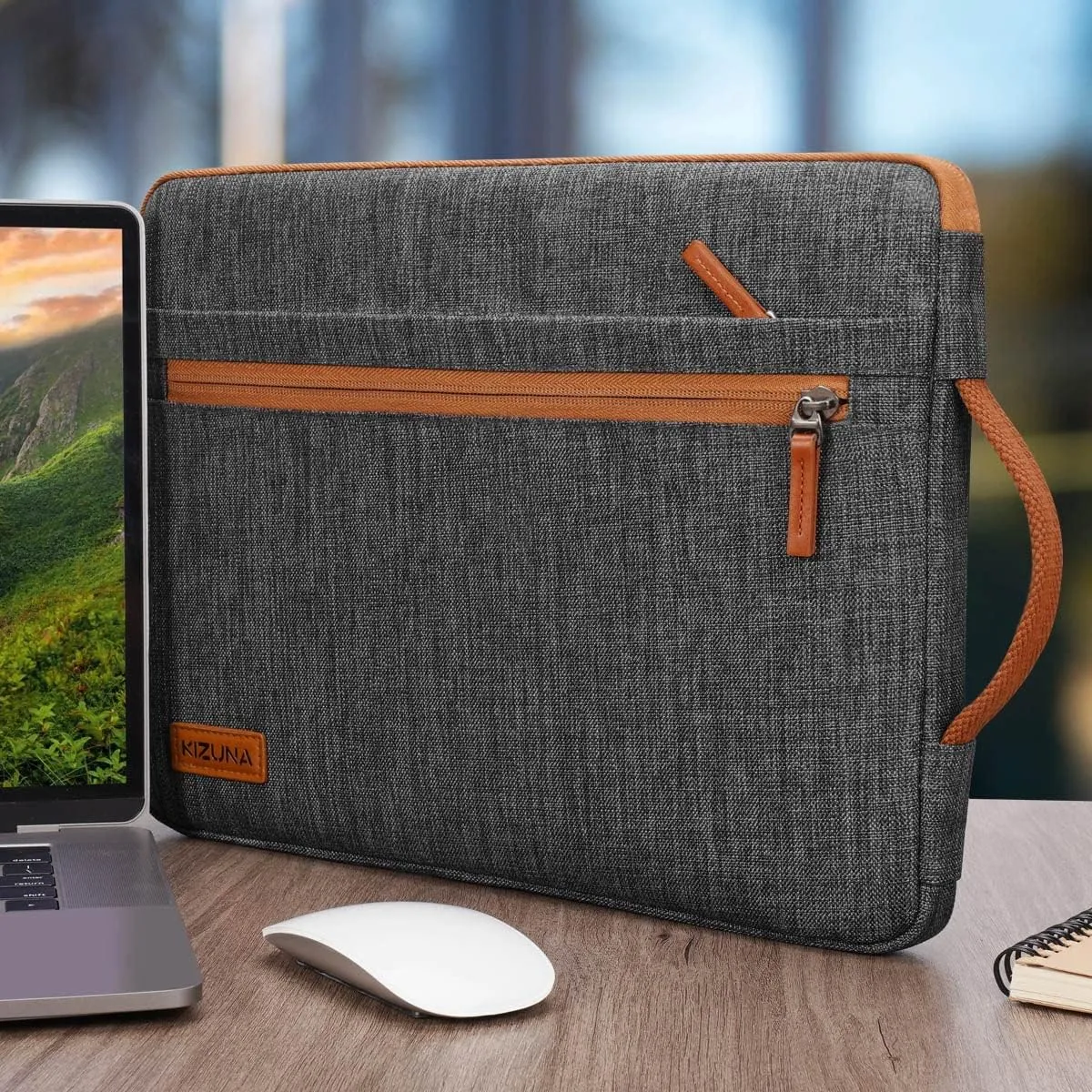 kizuna 14 Inch Laptop Sleeve Case Computer Bag Handbag for 15" MacBook air M2 2023/Lenovo Flex 14/14" HP EliteBook 840 G5/HP Pro 14 G3/Dell Latitude 7490 5490/15" Surface Laptop 3, Brown
