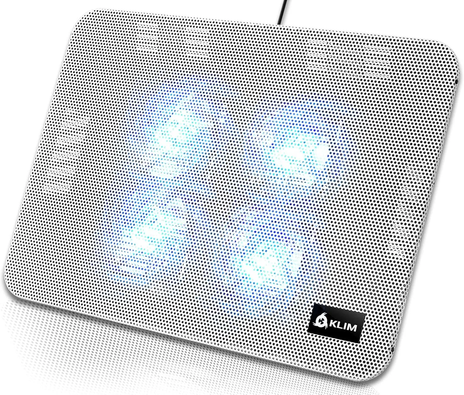 KLIM Serenity   Laptop Cooling Pad for Laptop   11 to 15.6 inches   Perfect for Small and Medium Laptops   Stable and Sturdy Metal Grid   Silent Laptop Cooling Stand   White
