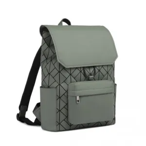 Kono Water-Resistant Urban Geometric Backpack with Laptop Compartment - Green