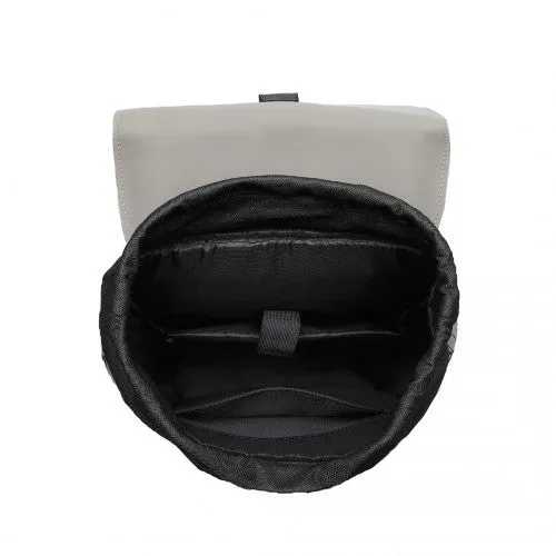 Kono Water-Resistant Urban Geometric Backpack with Laptop Compartment - Grey