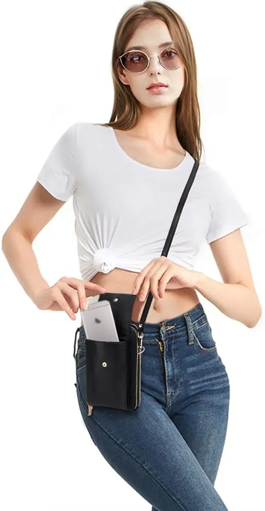 KUKOO Small Crossbody Bag Cell Phone Purse Wallet with Credit Card Slots for Women