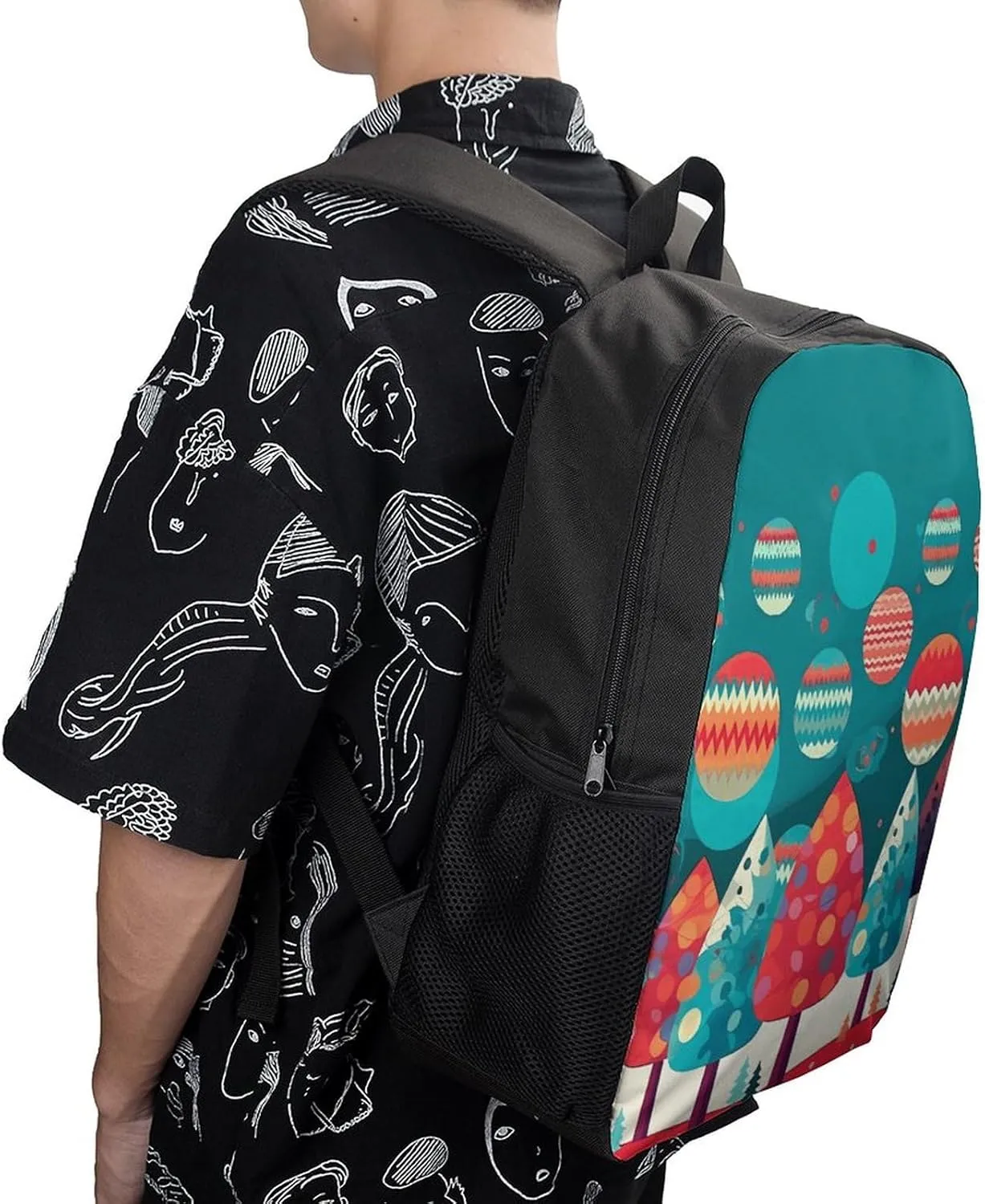 Laptop Backpack for Men 17 Inch Cute Christmas Tree Work Casual Backpack Lightweight Travel Shoulder Bag