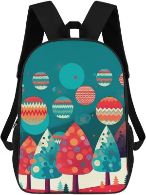 Laptop Backpack for Men 17 Inch Cute Christmas Tree Work Casual Backpack Lightweight Travel Shoulder Bag