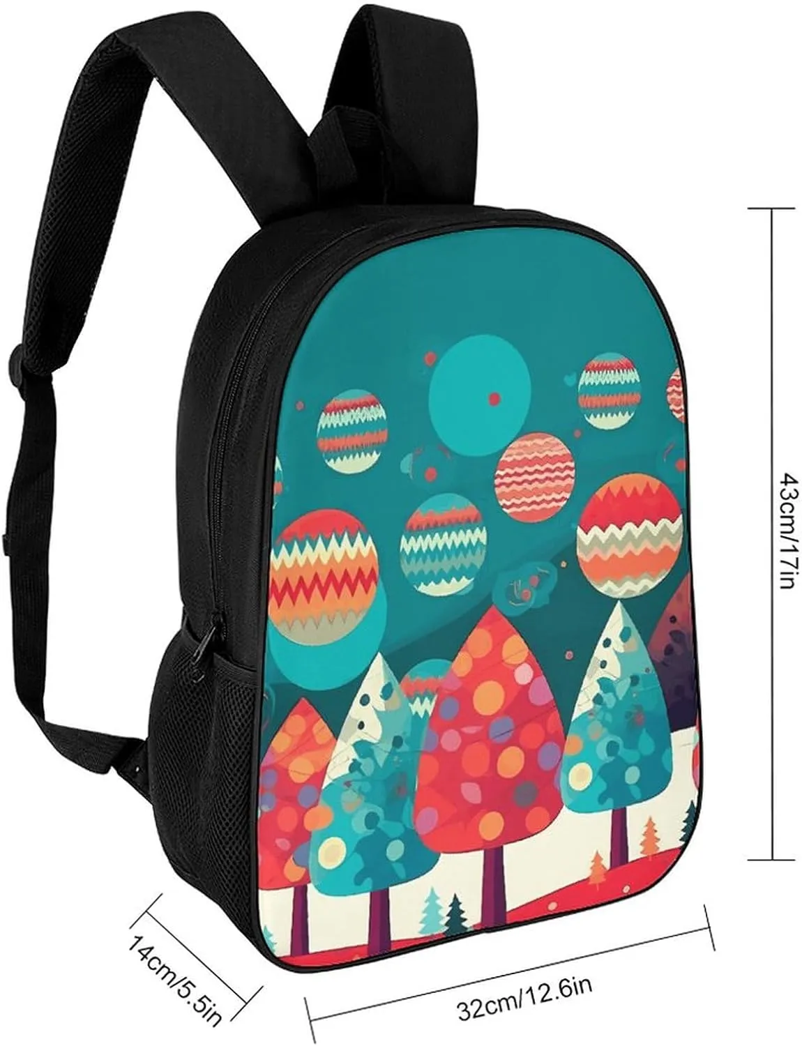 Laptop Backpack for Men 17 Inch Cute Christmas Tree Work Casual Backpack Lightweight Travel Shoulder Bag