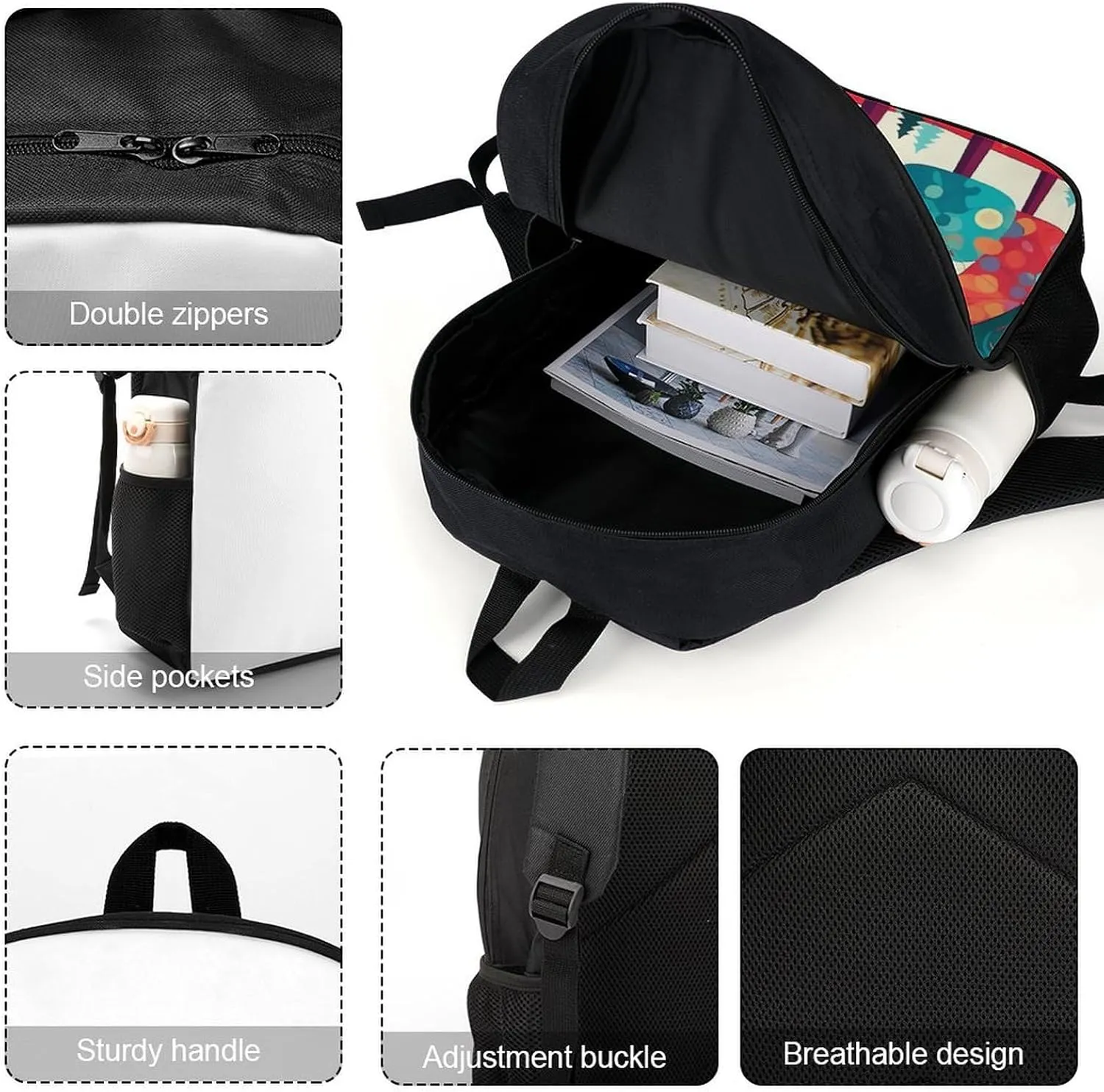 Laptop Backpack for Men 17 Inch Cute Christmas Tree Work Casual Backpack Lightweight Travel Shoulder Bag