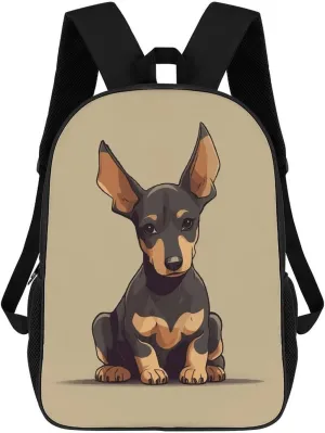 Laptop Backpack for Men 17 Inch Doberman Puppy with Erect Ears Work Casual Backpack Lightweight Travel Shoulder Bag