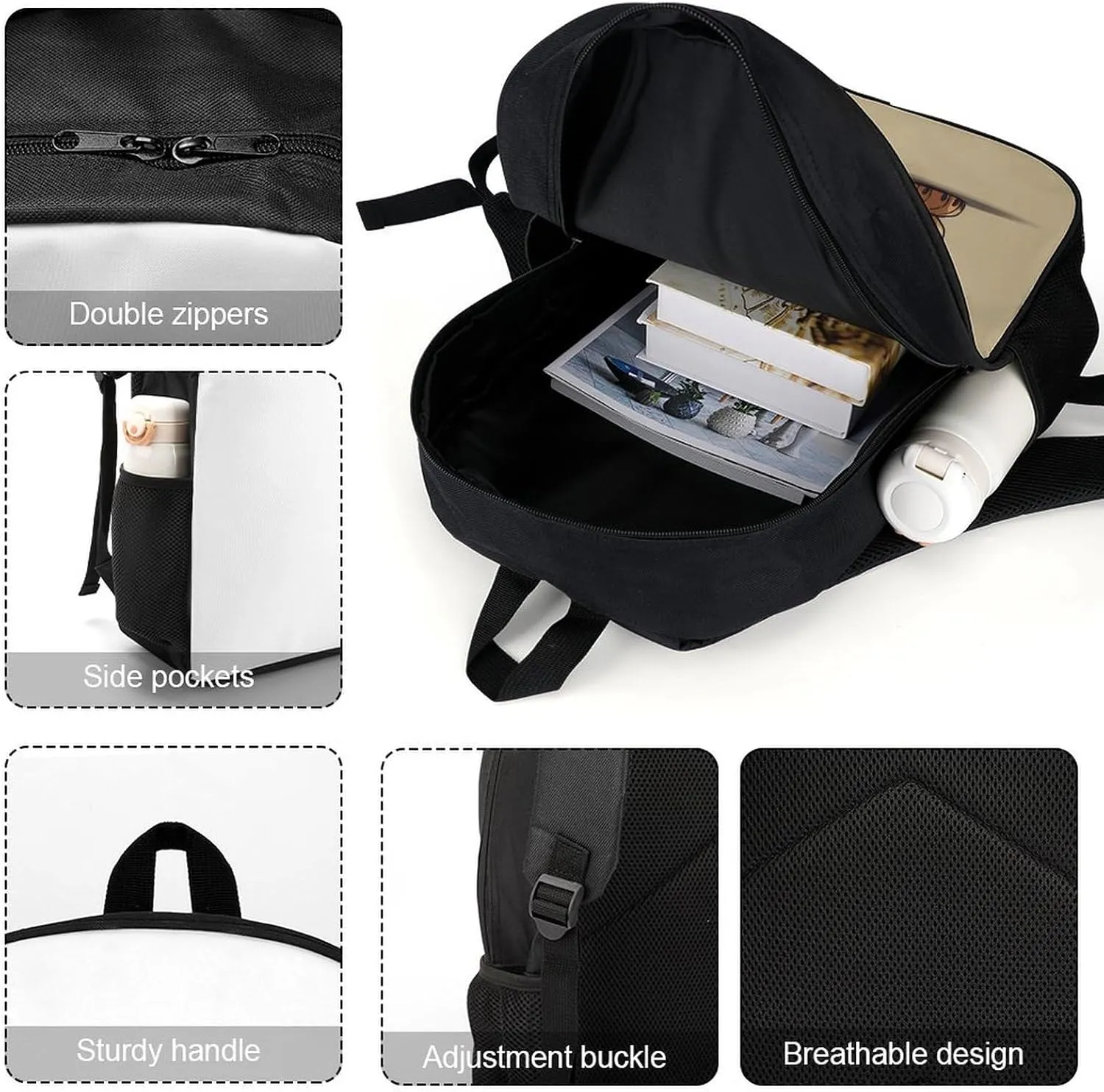Laptop Backpack for Men 17 Inch Doberman Puppy with Erect Ears Work Casual Backpack Lightweight Travel Shoulder Bag