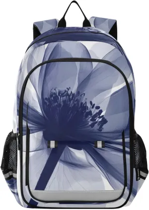 Laptop Backpack Purse Beautiful Floral Purple Perspective for Women Men Travel Daypack Casual Shoulder Bag Book Bag Cute Cool Funny Backpack with Compartment & Multiple Pockets