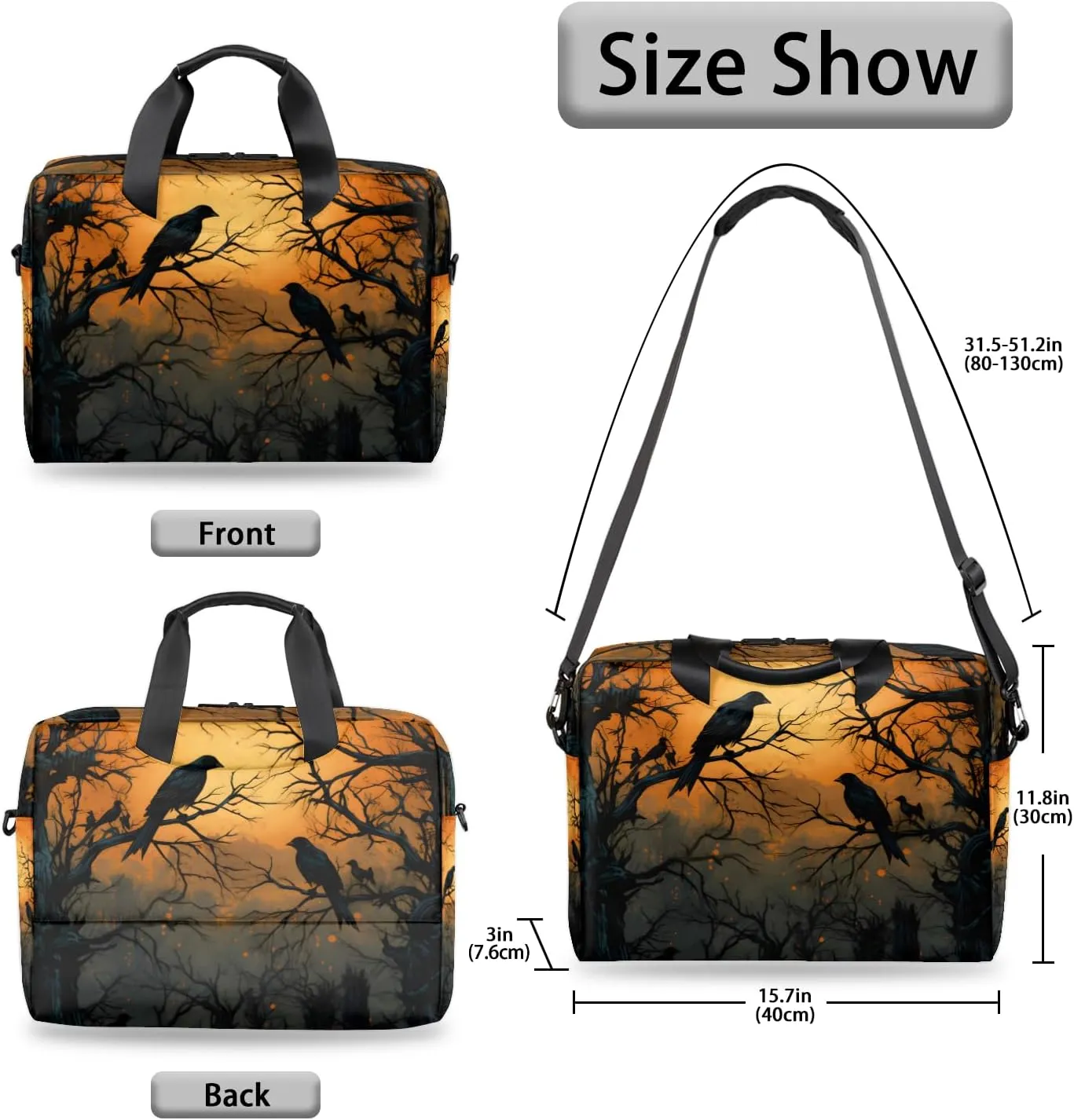 Laptop Bag 15.6 Inch Laptop Sleeve Case with Shoulder Straps Computer Slim Briefcase for Men and Women