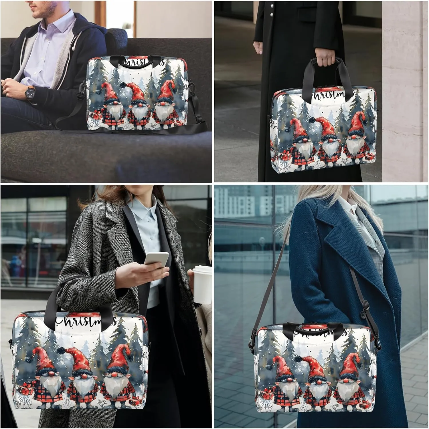 Laptop Bag 15.6 Inch Laptop Sleeve Case with Shoulder Straps Computer Slim Briefcase for Men and Women