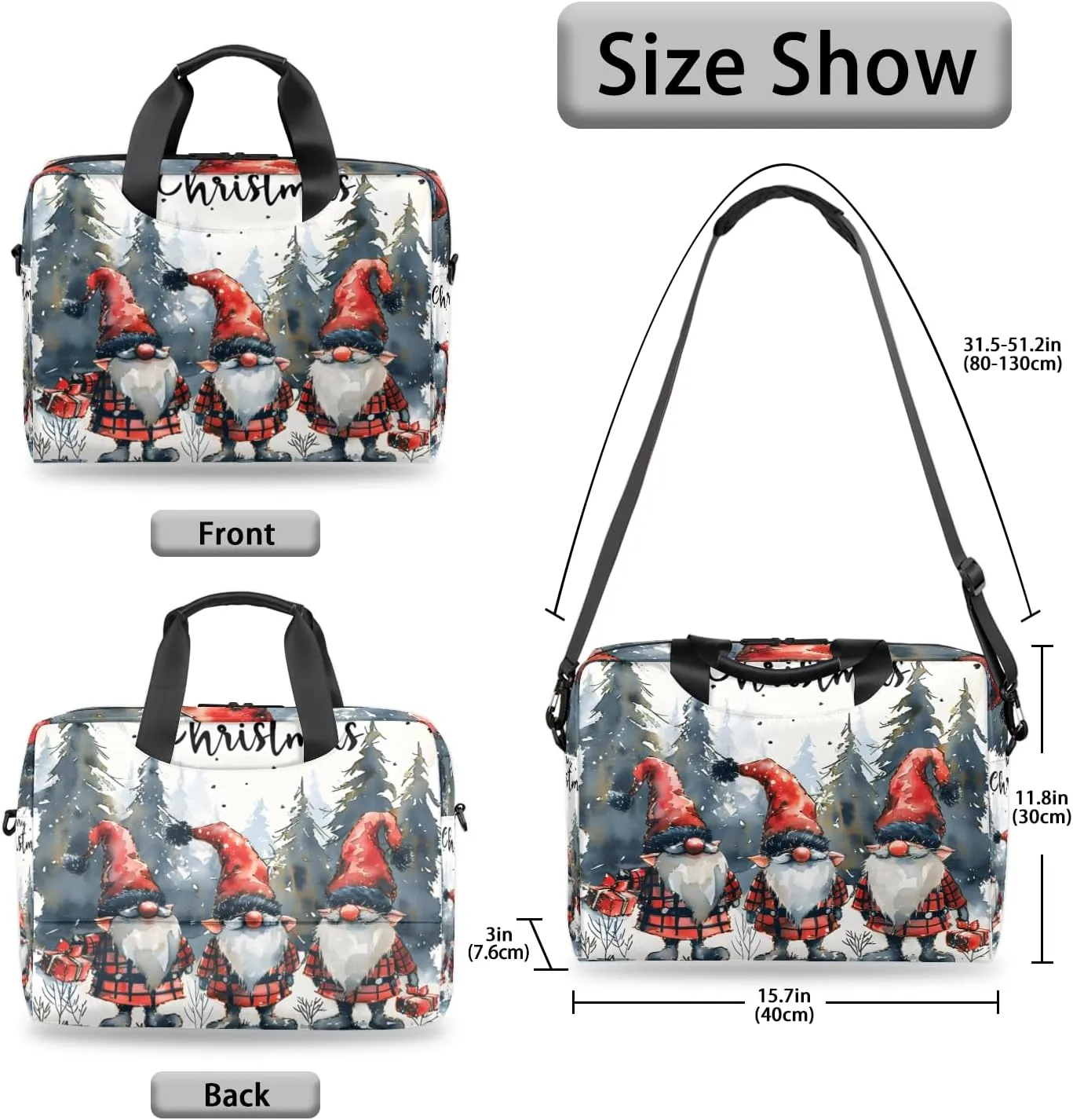 Laptop Bag 15.6 Inch Laptop Sleeve Case with Shoulder Straps Computer Slim Briefcase for Men and Women