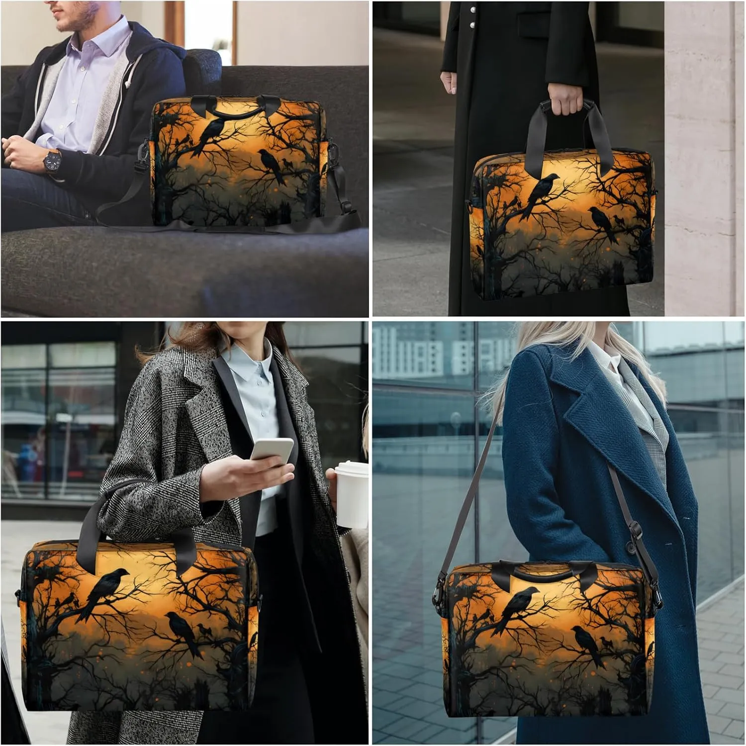 Laptop Bag 15.6 Inch Laptop Sleeve Case with Shoulder Straps Computer Slim Briefcase for Men and Women