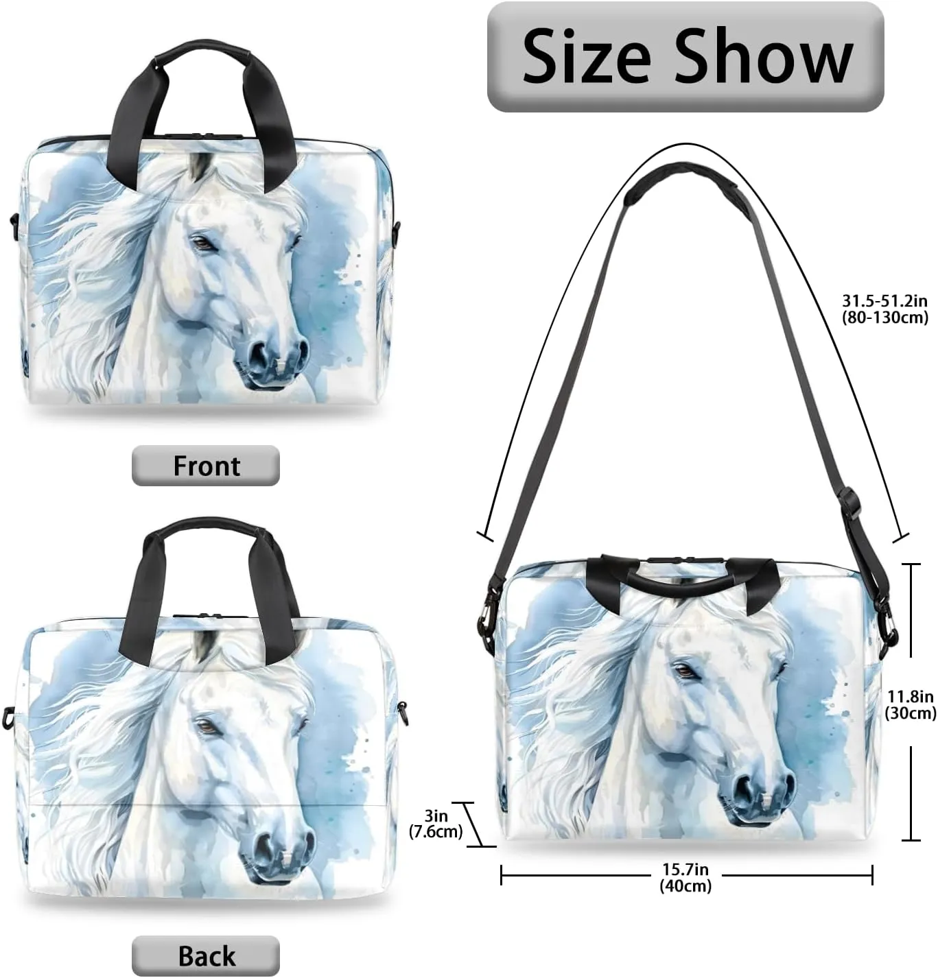 Laptop Bag 15.6 Inch Laptop Sleeve Case with Shoulder Straps Computer Slim Briefcase for Men and Women