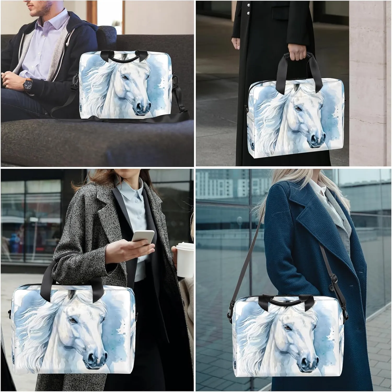 Laptop Bag 15.6 Inch Laptop Sleeve Case with Shoulder Straps Computer Slim Briefcase for Men and Women