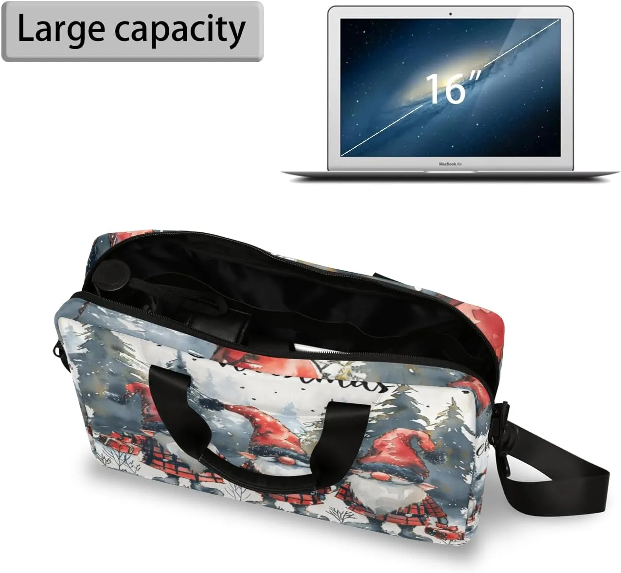 Laptop Bag 15.6 Inch Laptop Sleeve Case with Shoulder Straps Computer Slim Briefcase for Men and Women