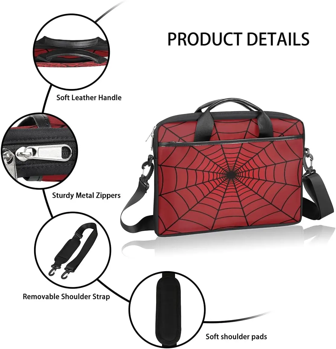 Laptop Bag for Women Men, 15.6 inch Messenger Shoulder Bags, Water Resistant Computer Bag Sleeve