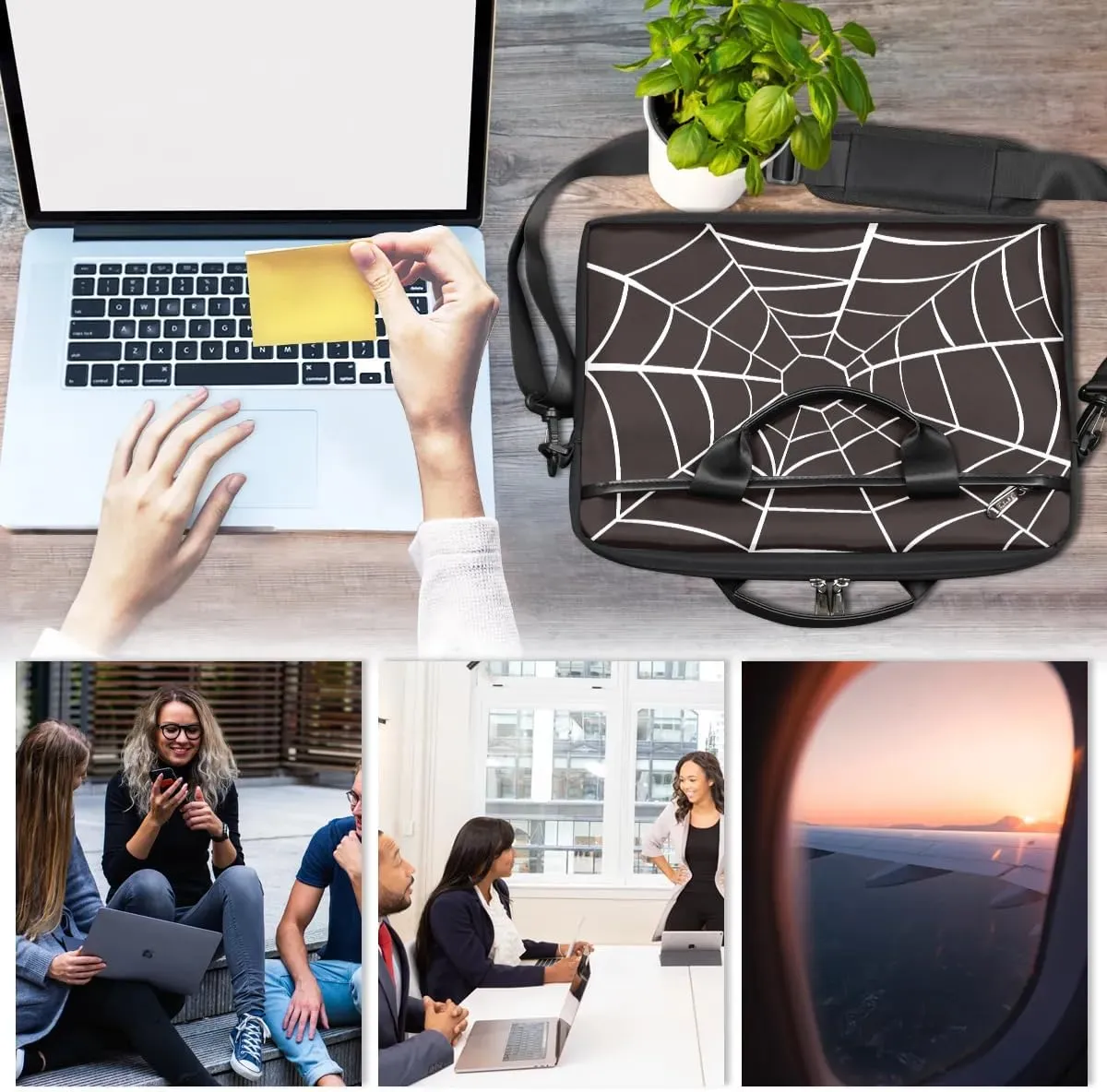 Laptop Bag for Women Men, 15.6 inch Messenger Shoulder Bags, Water Resistant Computer Bag Sleeve