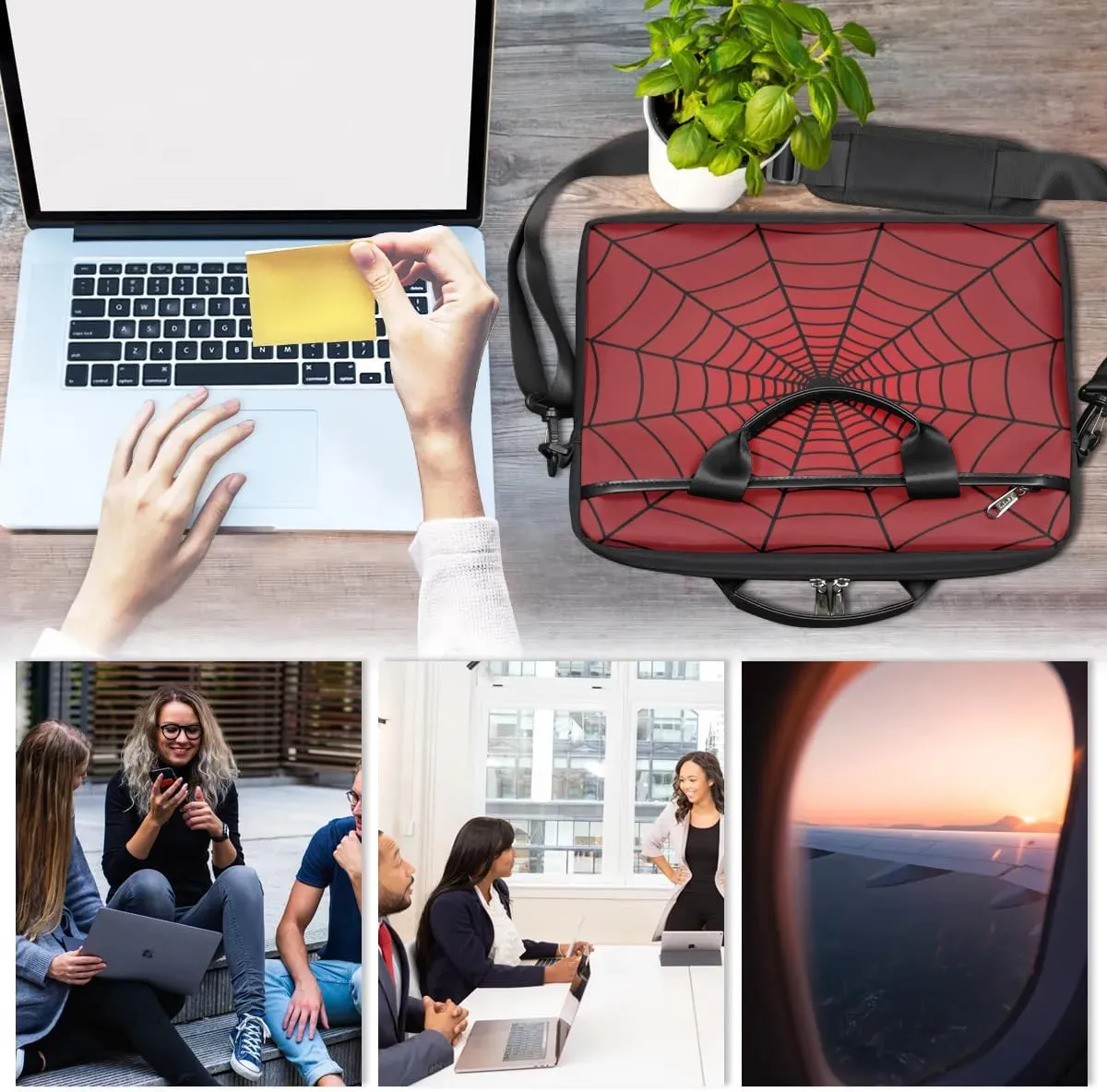 Laptop Bag for Women Men, 15.6 inch Messenger Shoulder Bags, Water Resistant Computer Bag Sleeve