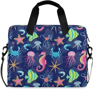 Laptop Bag Sea Starfish Seashore Laptop Sleeves Case for 13 14 15.6 Inch Computer Tablet Briefcases Carrying Case Shoulder Bag for Work