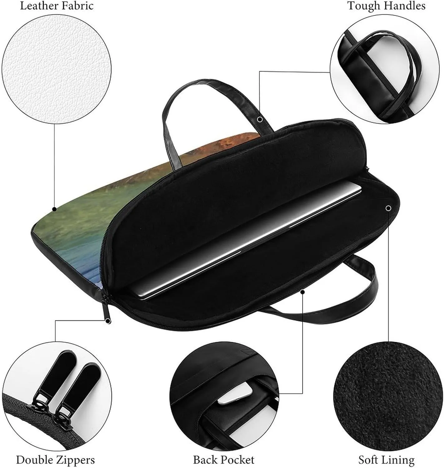 Laptop Shoulder Bag 16.5 Inch Laptop Bag North American Bald Eagle Computer Bag Messenger Bag for Men Women