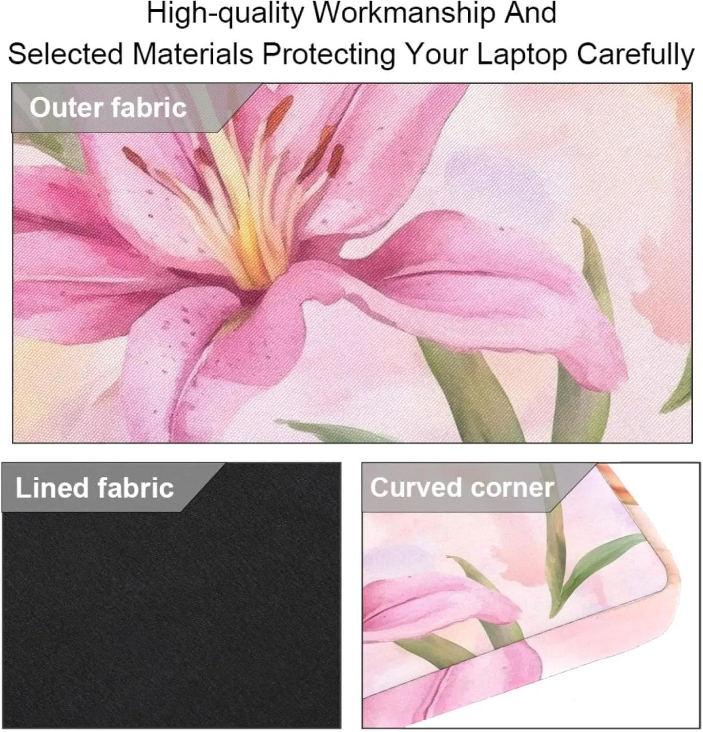 Laptop Shoulder Bag Watercolor Leaves Twigs Pattern Padded Computer Briefcase for Adults, 13.4-14.5 Inch