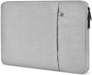Laptop Sleeve Case 15.6 16 inch, Shockproof Protective Computer Carrying Cover with Accessory Pocket, Water-Resistant Travel Laptop Bag for HP, Dell, Lenovo, Acer, ASUS, Chromebook -Grey