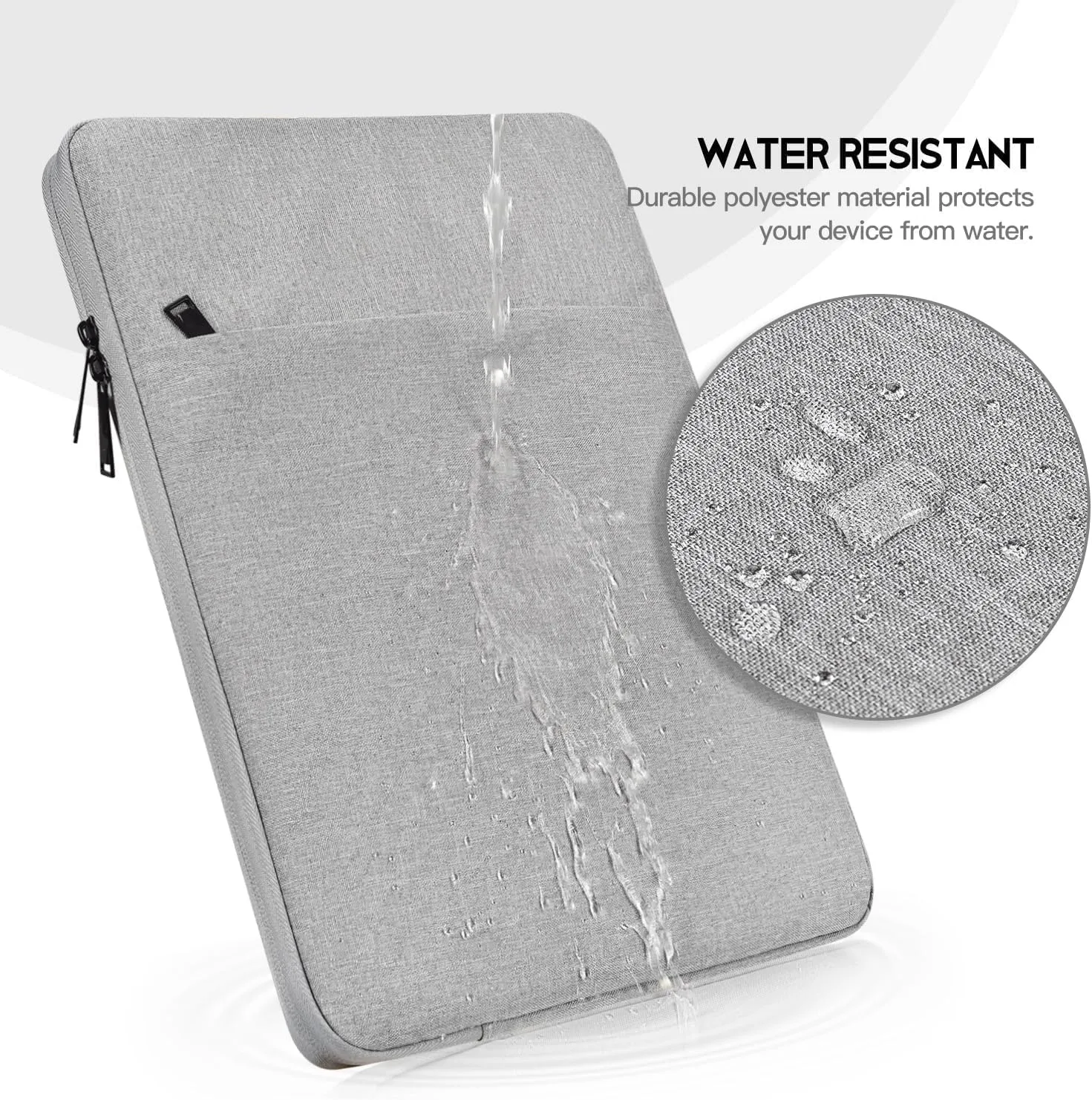 Laptop Sleeve Case 15.6 16 inch, Shockproof Protective Computer Carrying Cover with Accessory Pocket, Water-Resistant Travel Laptop Bag for HP, Dell, Lenovo, Acer, ASUS, Chromebook -Grey