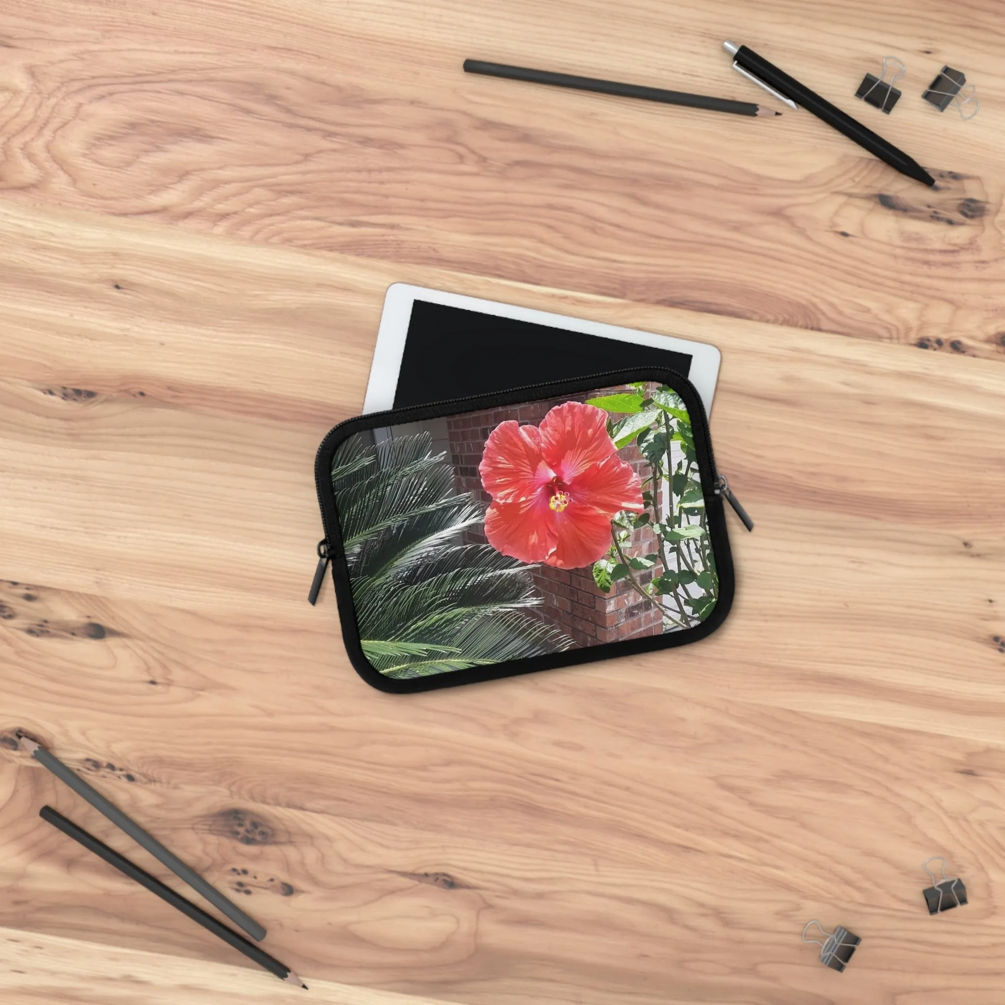 Laptop Sleeve with Peach Hibiscus Flower Design 7 Inch 10 Inch 13 Inch 15 Inch 17 Inch