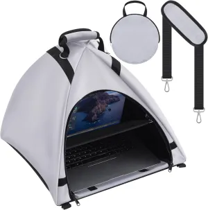 Laptop Sun Shade and Water Resistant Tent Bag with Glare Shield, Shoulder Strap, Portable Case for Working Outdoor Foldable Privacy Cover Hood