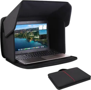Laptop Sun Shade, Laptop Sun Glare Shield Privacy Screen Hood Computer Sunshade Bag for Working Outside Outdoor Foldable Computer Shield Cover Outside 15-16''(Patent Pending)
