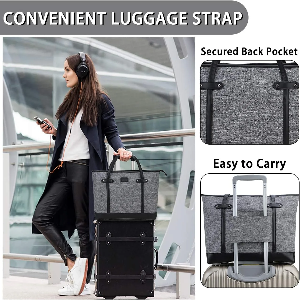 Laptop Tote Bag for Women,RAVUO Water Resistant 15.6 Inch Computer Handbag Purse Teacher Bag With Portable Small Pouch