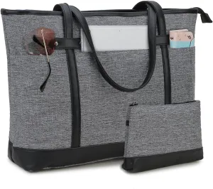 Laptop Tote Bag for Women,RAVUO Water Resistant 15.6 Inch Computer Handbag Purse Teacher Bag With Portable Small Pouch