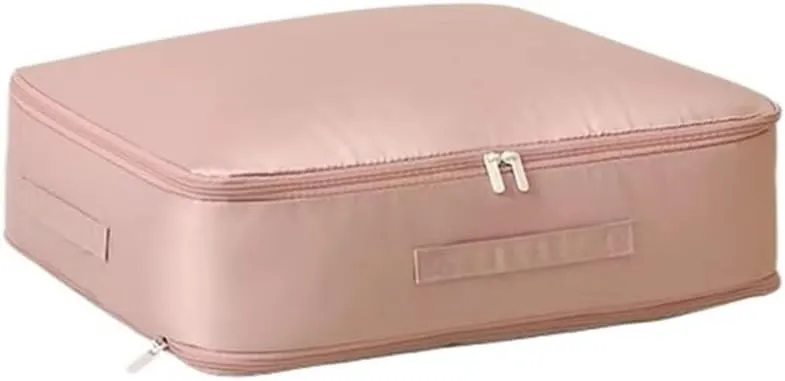 Large Capacity Compression Clothes Storage Bag Waterproof Cabinet Organizer Quilt Pillow Blanket Organizer Bedding Storage(Pink,54x42x30CM)