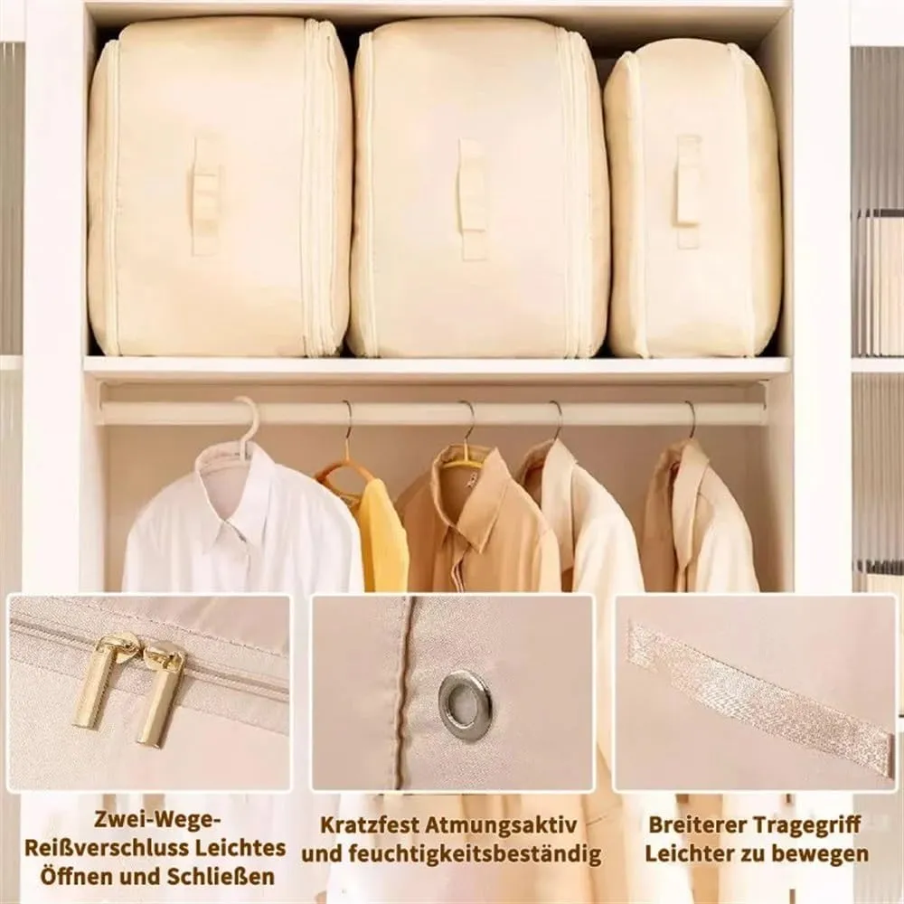 Large Capacity Compression Clothes Storage Bag Waterproof Cabinet Organizer Quilt Pillow Blanket Organizer Bedding Storage(Pink,54x42x30CM)