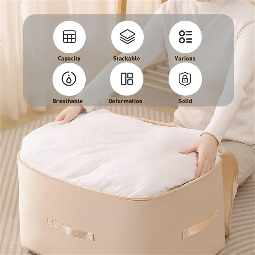 Large Capacity Compression Clothes Storage Bag Waterproof Cabinet Organizer Quilt Pillow Blanket Organizer Bedding Storage(Pink,54x42x30CM)