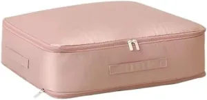Large Capacity Compression Clothes Storage Bag Waterproof Cabinet Organizer Quilt Pillow Blanket Organizer Bedding Storage(Pink,54x42x30CM)