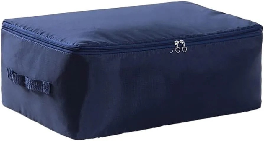 Large Capacity Wardrobe Moisture Proof Organizer Bags Foldable Clothes Quilt Storage Bags Multifunctional Sundries Storage Bag(Blue,L 60x50x25cm)