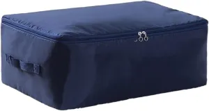Large Capacity Wardrobe Moisture Proof Organizer Bags Foldable Clothes Quilt Storage Bags Multifunctional Sundries Storage Bag(Blue,L 60x50x25cm)