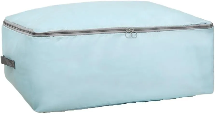 Large Capacity Wardrobe Moisture Proof Organizer Bags Foldable Clothes Quilt Storage Bags Multifunctional Sundries Storage Bag(Blue,L 60x50x25cm)