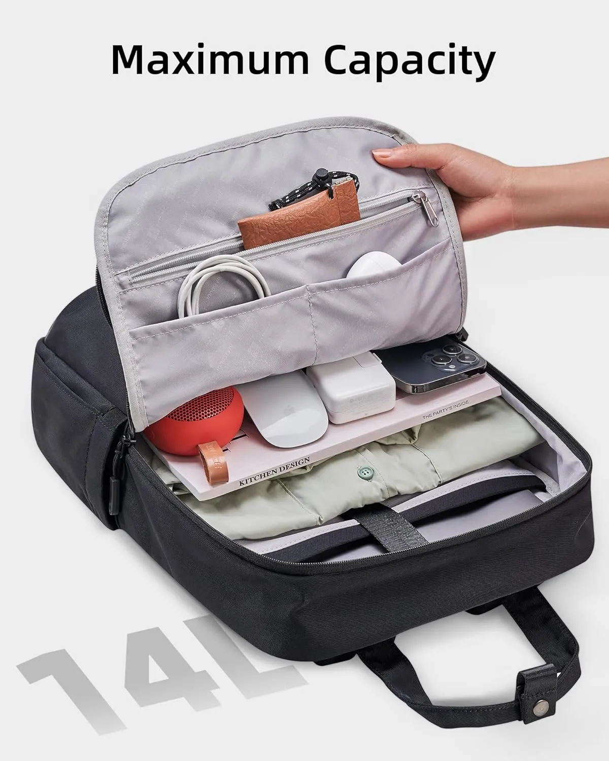 Large Casual Laptop Backpack – Lightweight Water-Resistant Travel Backpack for Work, College & Daily Commute, Fits 16-inch Laptop & 12.9-inch iPad