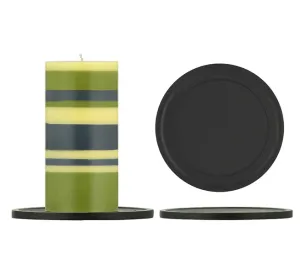 Large Metal Candle Plate | Jet Black