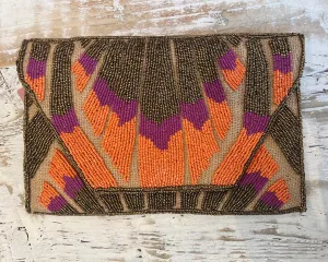 LBL Sequin Clutch Bag - Orange/Purple Mix