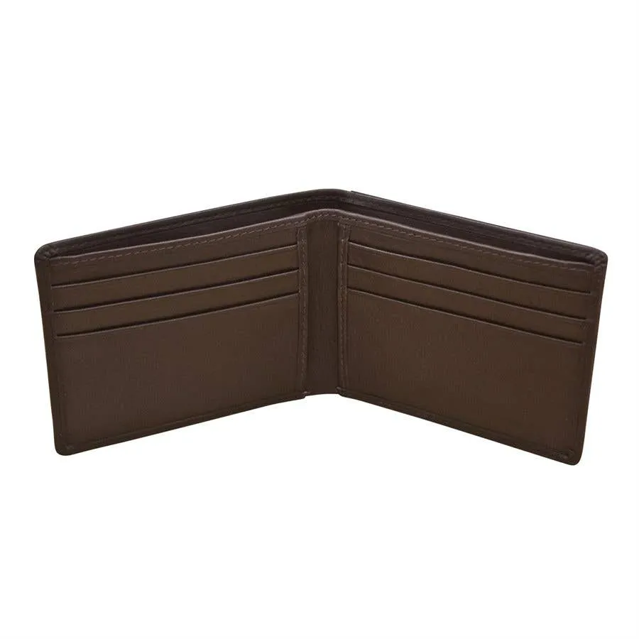 Leather Bifold Men's Wallet with Back ID Holder