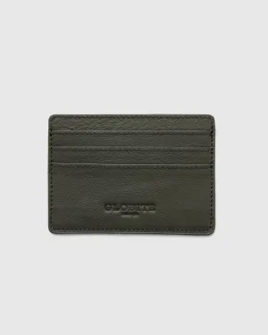 Leather Card Holder - Orange Grey