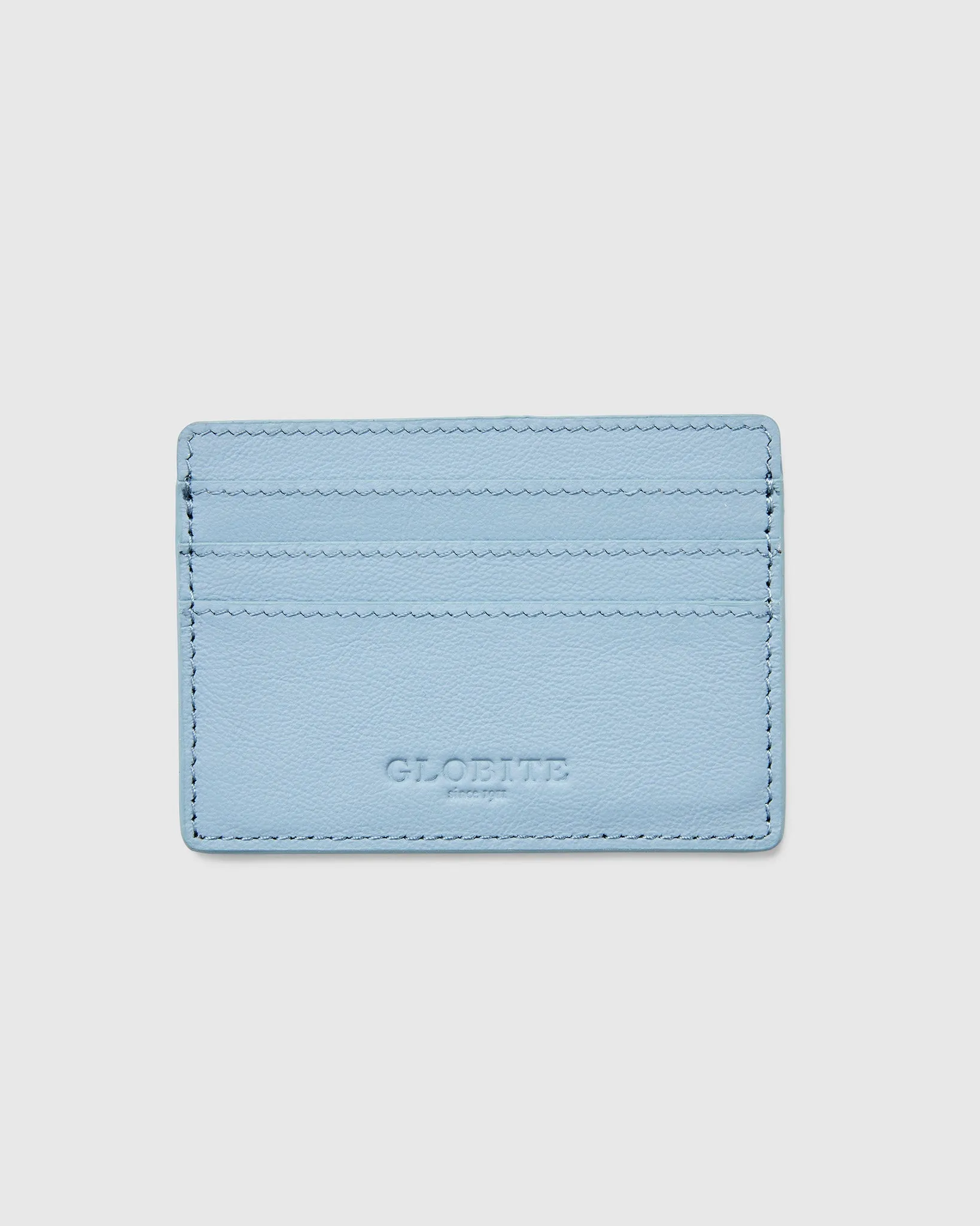 Leather Card Holder - Sky Blue