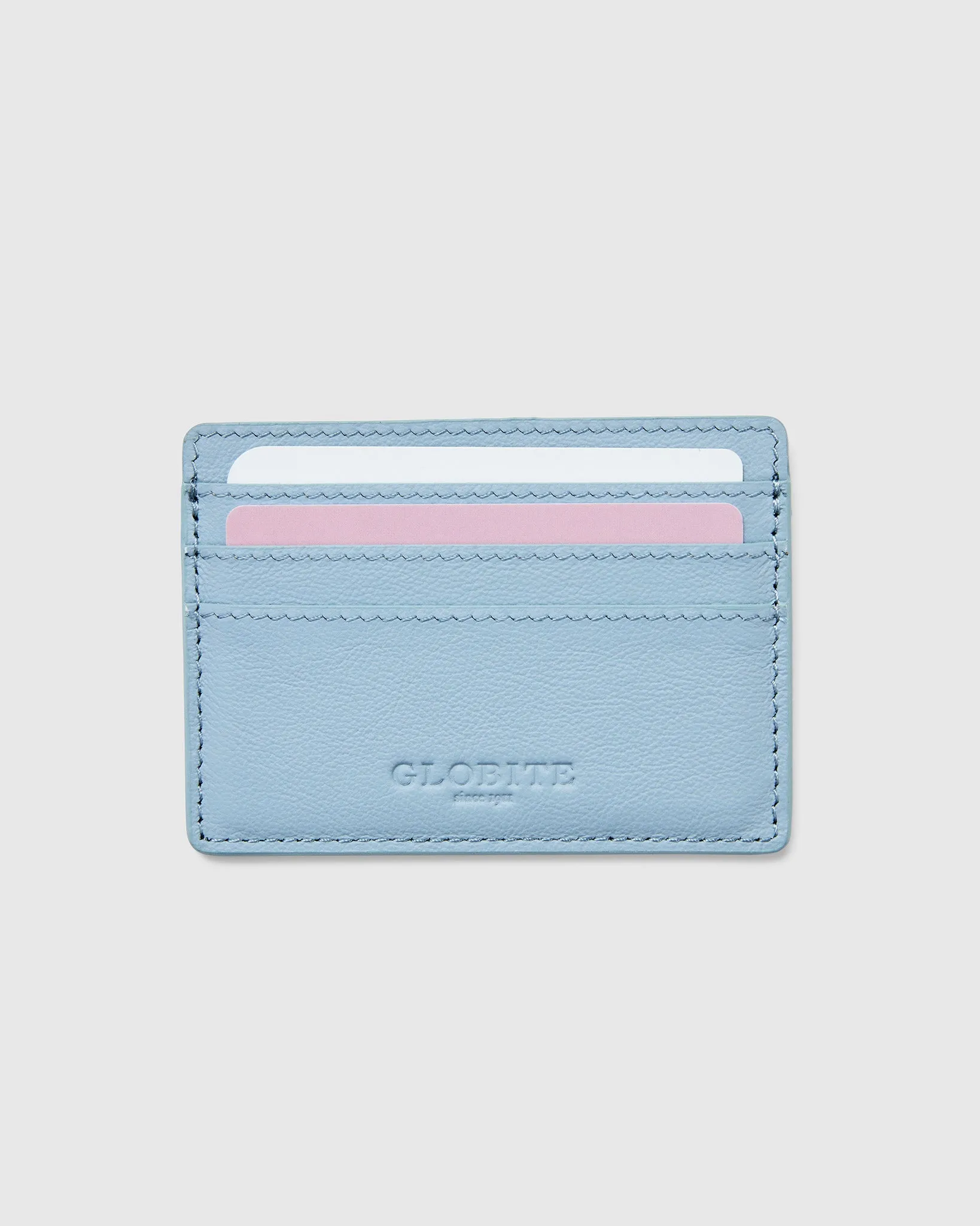 Leather Card Holder - Sky Blue