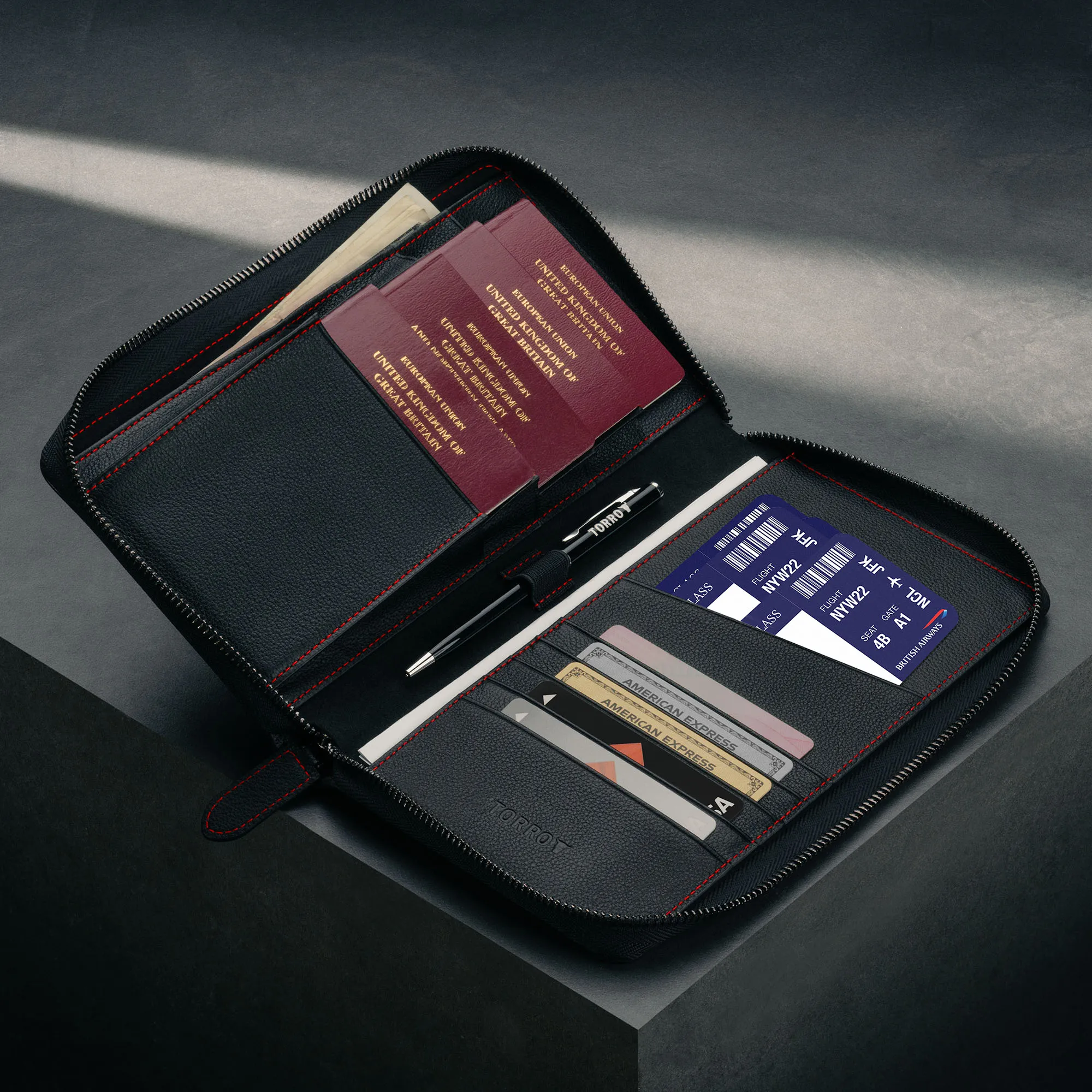 Leather Family Passport Holder and Document Organiser