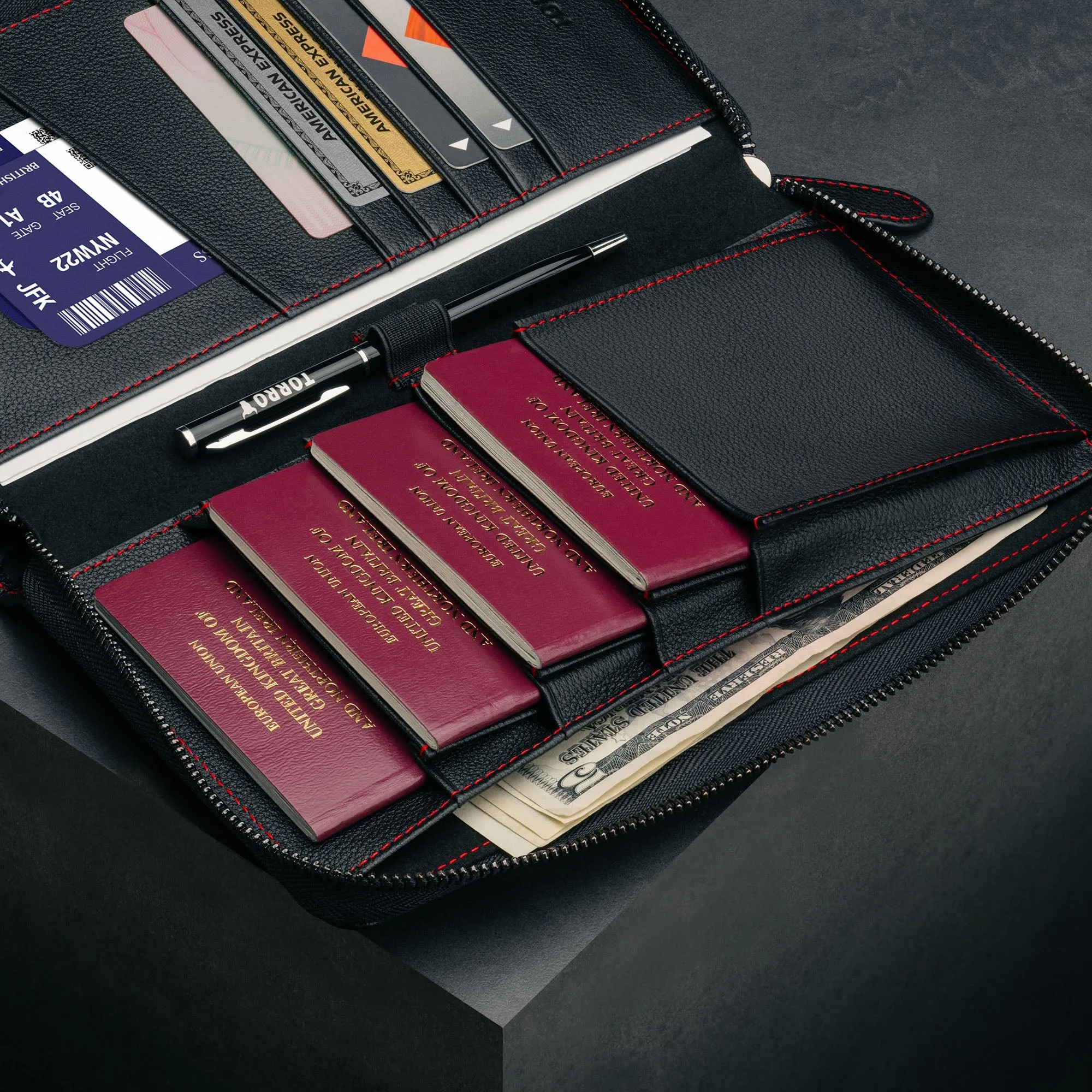 Leather Family Passport Holder and Document Organiser