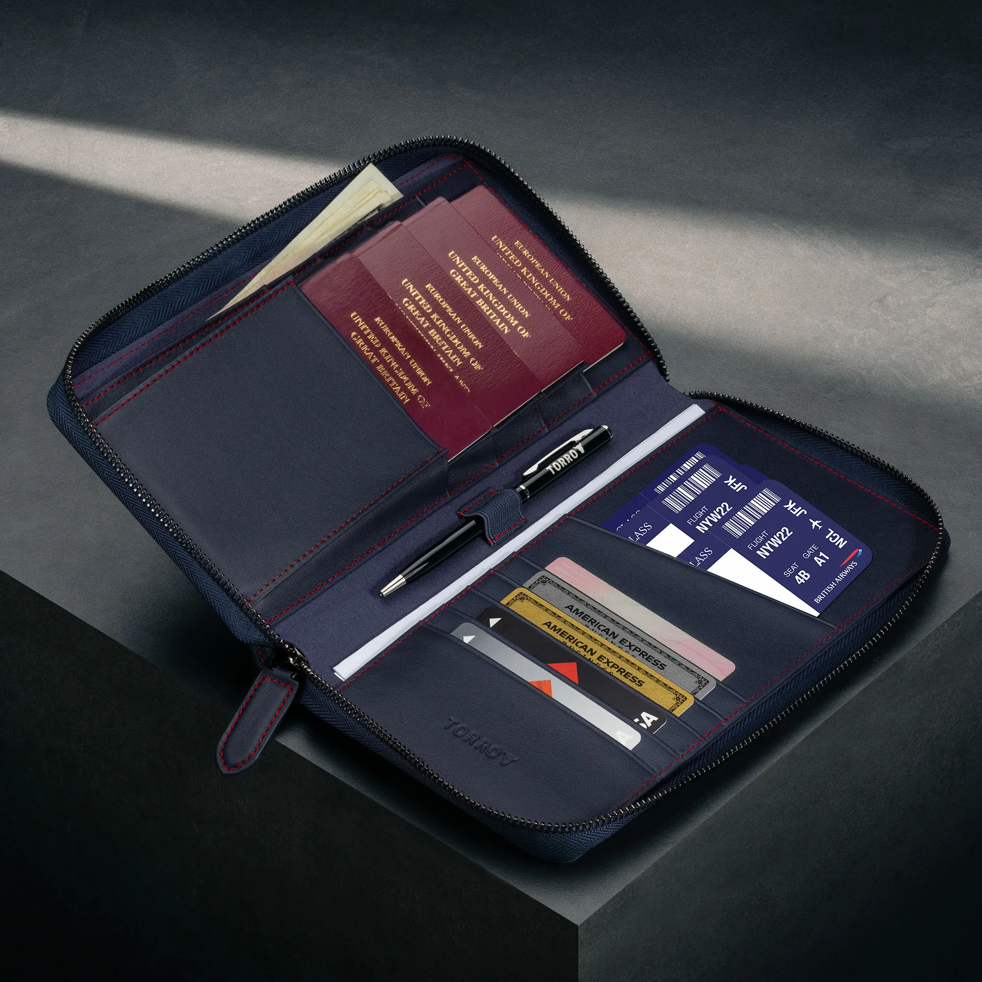 Leather Family Passport Holder and Document Organiser